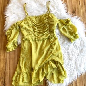 Tobi xs adorable ruffle polka dot mini dress